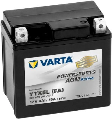 Аккумулятор 4 ач обратная 75 а 12 в 113x70x105 VARTA OUHDVW 1193430759 5049090 07 504909007A512