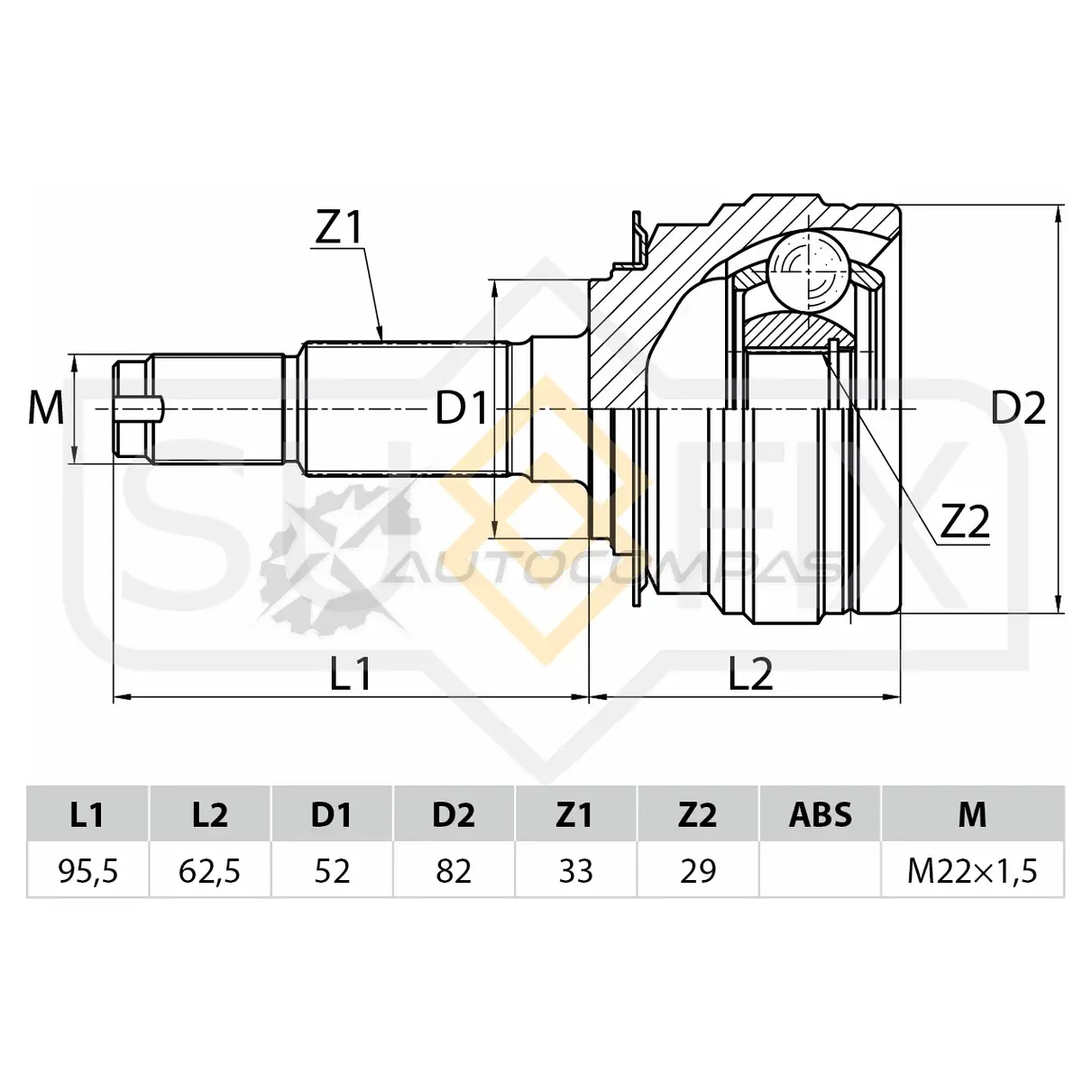 ШРУС наружный SUFIX ST-1006 1440876917 FC3NH AZ изображение 1