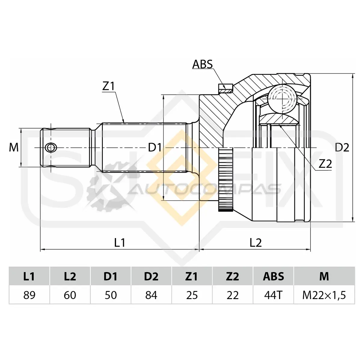 ШРУС наружный SUFIX 8W WDX 1440877307 ST-1036 изображение 0