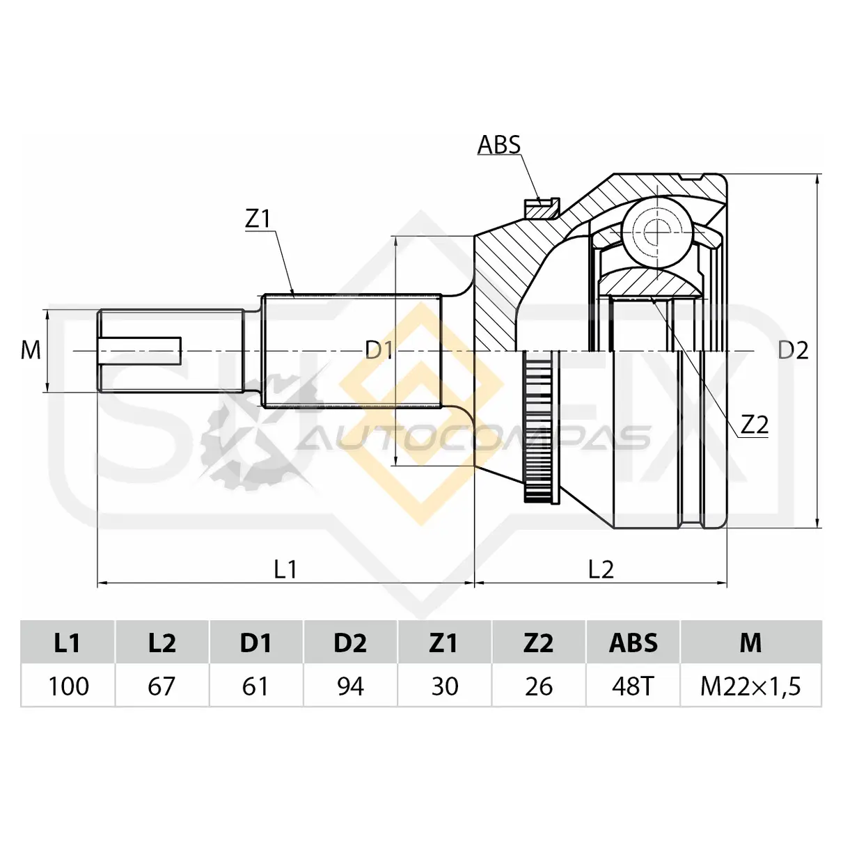 ШРУС наружный SUFIX C5 XZPQ ST-1054 1440877318 изображение 1