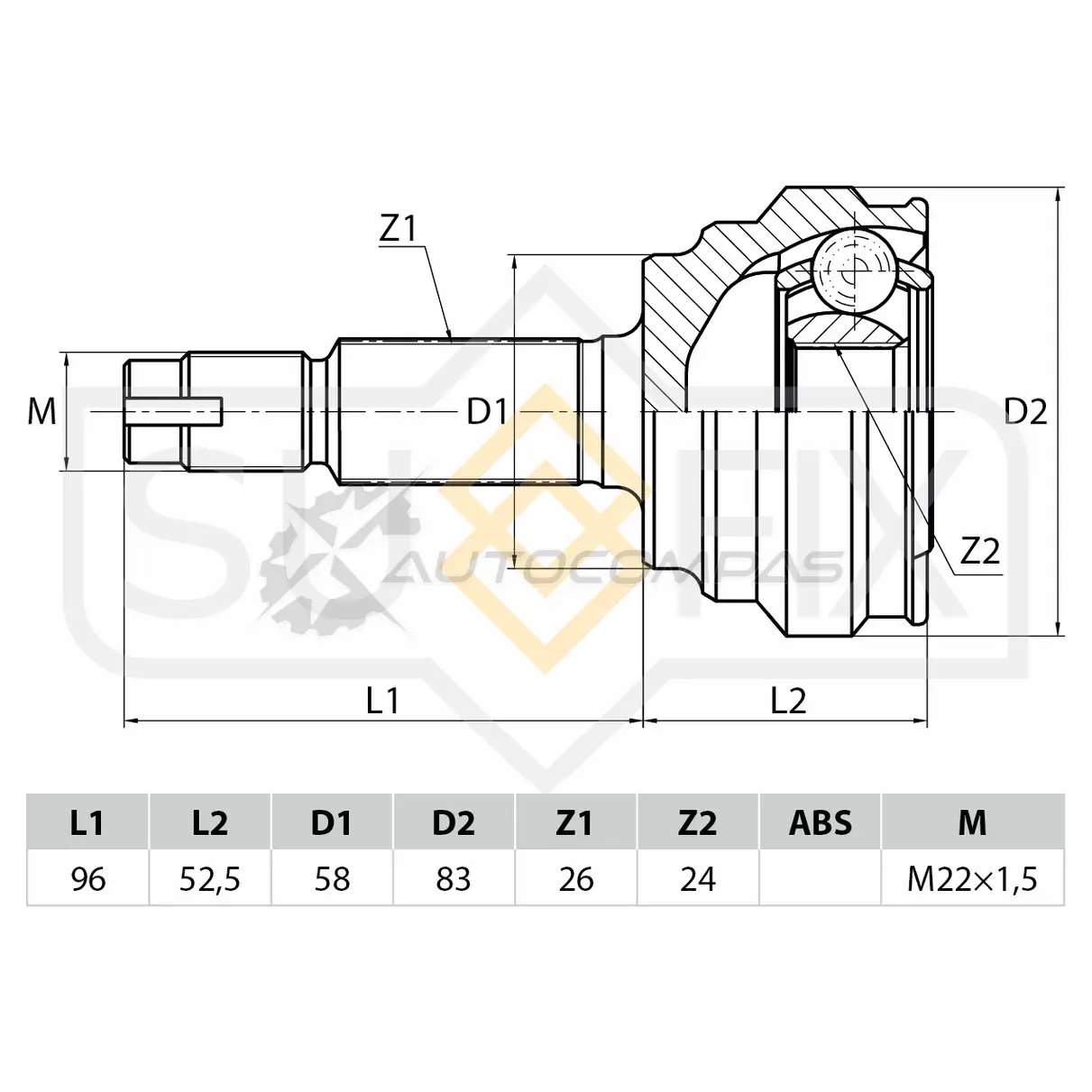 ШРУС наружный SUFIX L8D CN 1440877343 ST-1105 изображение 1