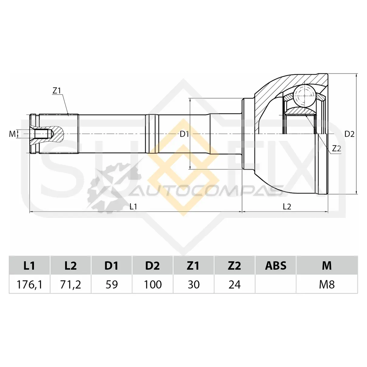 ШРУС наружный SUFIX ST-1109 6VPXQ T 1440876965 изображение 1