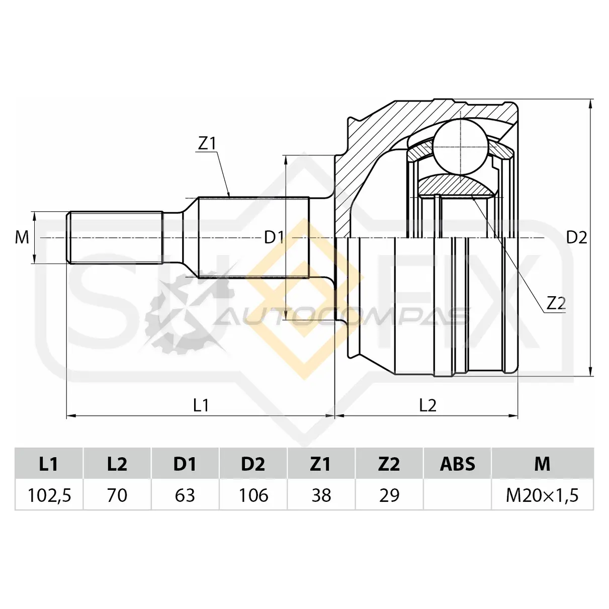 ШРУС наружный SUFIX V K5LN 1440876967 ST-1114 - Изображение 1