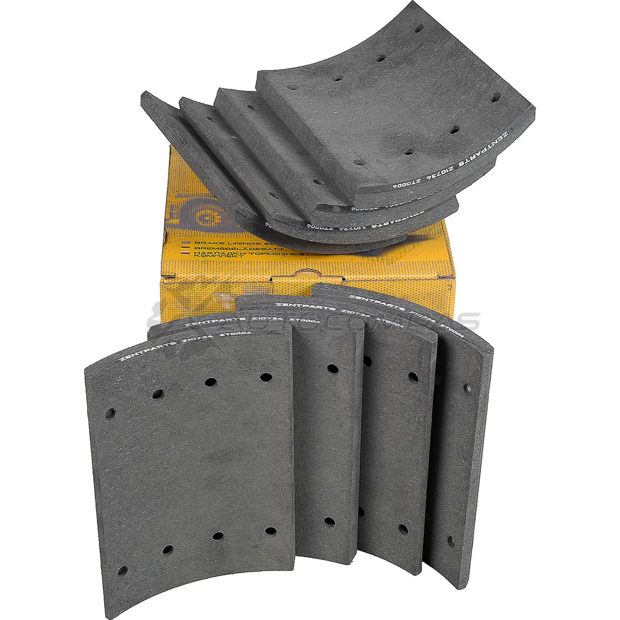 Накладки тормозной колодки с заклепками, 2-рем 19.0-13.0 (300x200) (8х15 64шт) BPW, Cardi. Kass ZENTPARTS Z10734 0RSW9 NA 1441246974 - Изображение 1