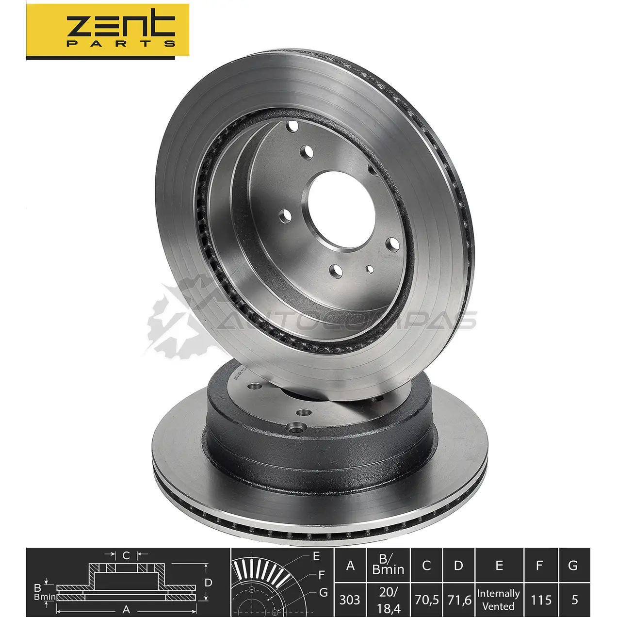 Тормозной диск задний Opel Antara, Chevrolet Captiva 2.0-3.2 06 ZENTPARTS Z06102 1441247843 8B Y75TN изображение 1