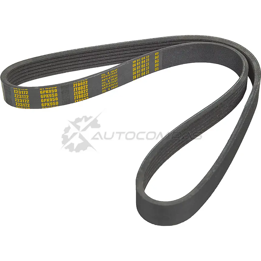 Ремень приводной поликлиновой 6PK950 Volkswagen Golf, Audi A3, Skoda Octavia 1.92.0i TDi 03 ZENTPARTS 1441248725 OU8 99H Z23172 - Изображение 1
