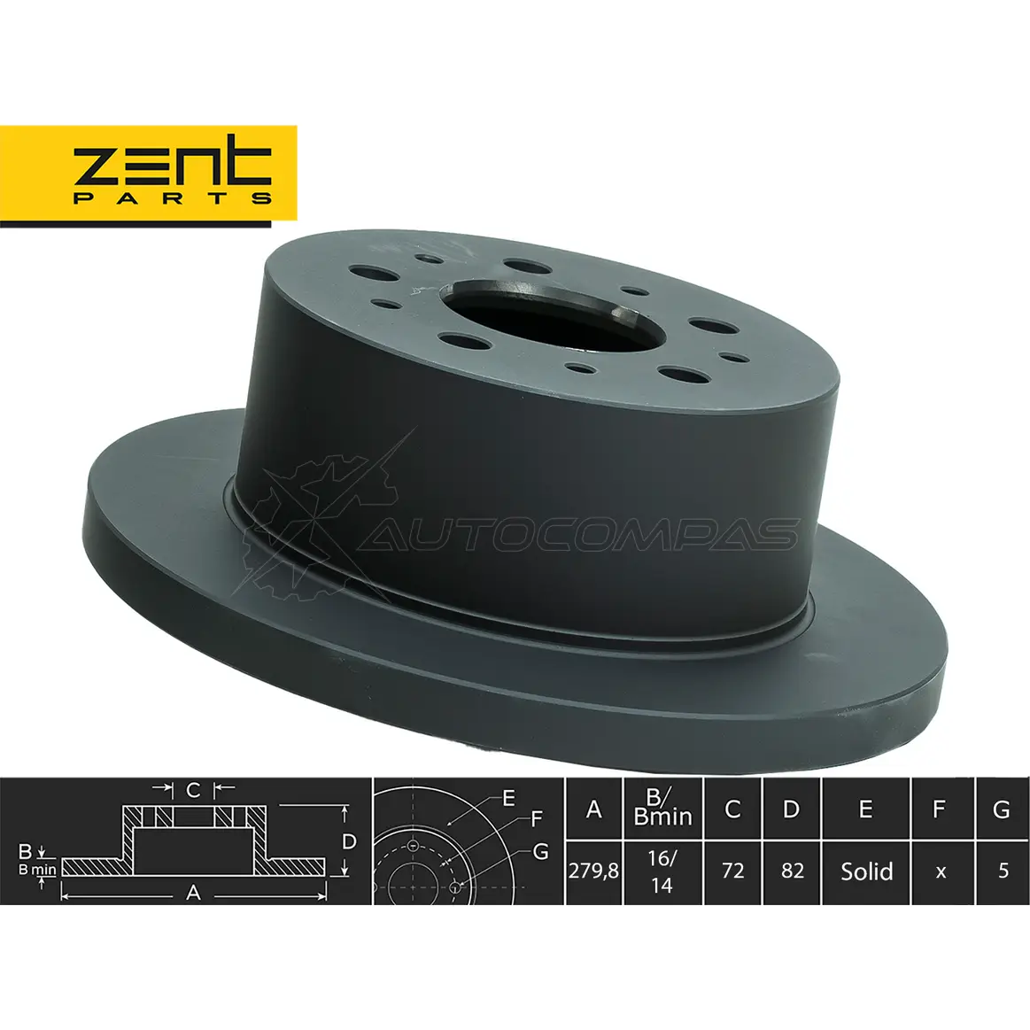 Тормозной диск задний Fiat Ducato, Peugeot Boxer 2.2 D HDi2.3 D3.0 HDi 06 ZENTPARTS Z06034 6PJ564 G 1441249241 изображение 1