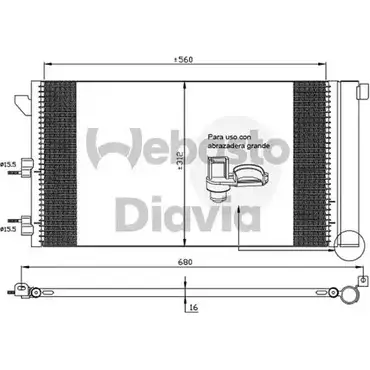 Радиатор кондиционера WEBASTO AEZWMA7 YLNS6 J 1277699425 82D0225554A