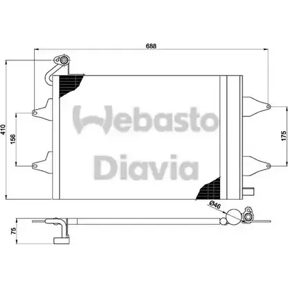 Радиатор кондиционера WEBASTO 82D0226190MA 1283183259 YX2N2D ZKNHA 0F