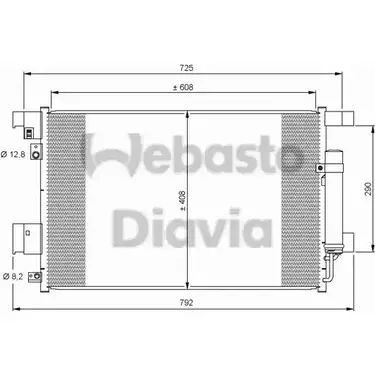 Радиатор кондиционера WEBASTO 82D0225648A D2DTV 1284751779 1TX TI изображение 0