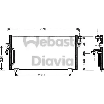 Радиатор кондиционера WEBASTO 82D0225350A L 26KG93 1285755989 AI140 изображение 0