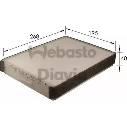 Салонный фильтр WEBASTO 82D0325223A 1291010492 VHPHJO 7LVTV 8M