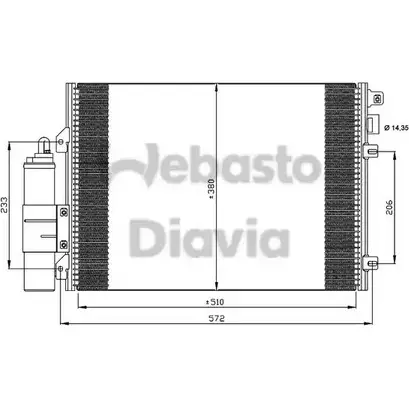 Радиатор кондиционера WEBASTO 1300694186 ST2DZ NDGQL A 82D0225635A изображение 0