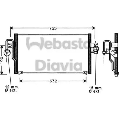 Радиатор кондиционера WEBASTO 82D0225342A 32P0F 1336099395 2B HSBT изображение 0