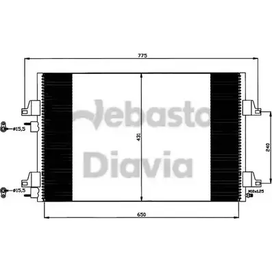 Радиатор кондиционера WEBASTO C5F26Q 82D0225639A Y TJWG 1350791867