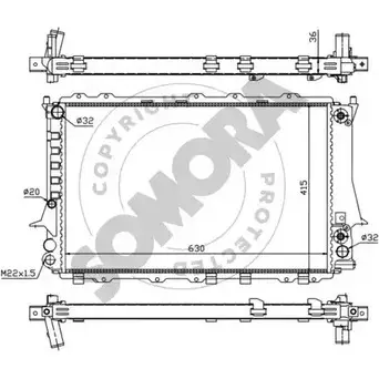 Радиатор охлаждения двигателя SOMORA 96OY3YF 1418456832 020740A BAG XN изображение 0