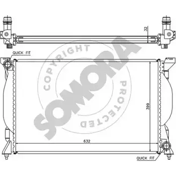 Радиатор охлаждения двигателя SOMORA 1418457133 W R52T P8096D 021540K