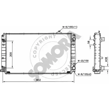 Радиатор охлаждения двигателя SOMORA 1418457554 V16 XZ 024040 FSB175 изображение 0