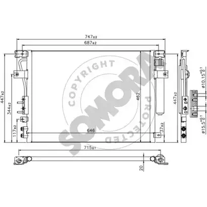 Радиатор кондиционера SOMORA 1418457728 UG7 T1 034060B 2PU1R