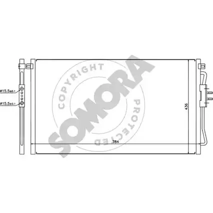 Радиатор кондиционера SOMORA 035160A 1418457734 D1D1MJ 90 2GM изображение 0