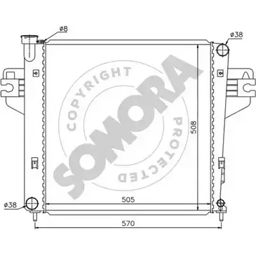 Радиатор охлаждения двигателя SOMORA 28XV7G 036140B QTI4 B 1418457744