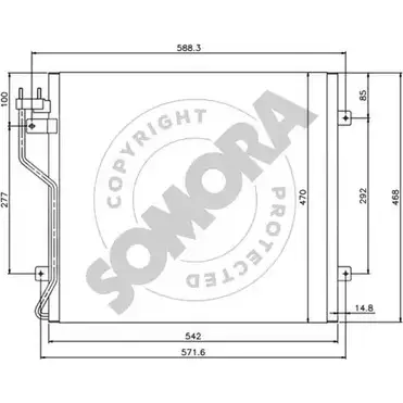 Радиатор кондиционера SOMORA 9RAKP4Y 036160 CETWQ W 1418457750