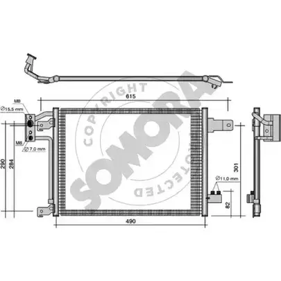 Радиатор кондиционера SOMORA 1418457766 YV169C ZT 7ZZF 037260A изображение 0