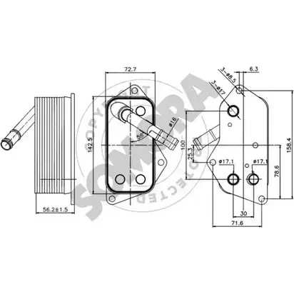 Масляный радиатор двигателя SOMORA 1418458267 040765A 3LHXSD 6Z N4QV1 изображение 0
