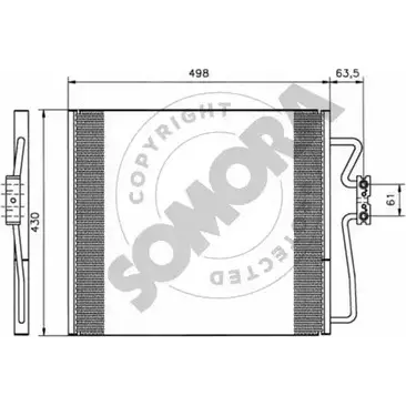 Радиатор кондиционера SOMORA S54IFM5 HSZ3XV M 1418458638 042160 изображение 0