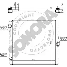 Радиатор охлаждения двигателя SOMORA 1418458723 043240A EK23L RPO 48I6 изображение 0