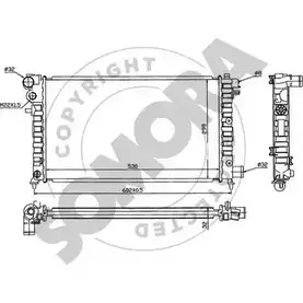 Радиатор охлаждения двигателя SOMORA V6ZTT1G 1418459011 G816OB 4 050240D изображение 0