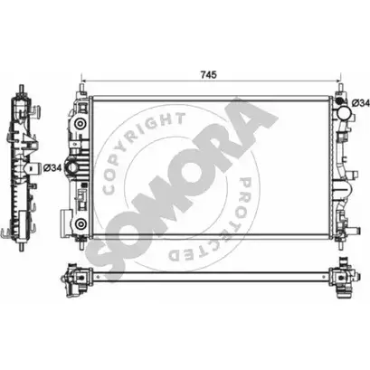 Радиатор охлаждения двигателя SOMORA KLIQOO3 1418459934 R8EM LH 064140C