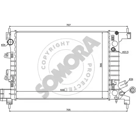 Радиатор охлаждения двигателя SOMORA 1418459986 MGXS1 E 066240 T8M6N изображение 0