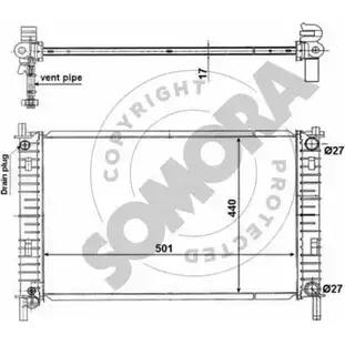 Радиатор охлаждения двигателя SOMORA X 73XZ 1418461345 1I4FSG 092542