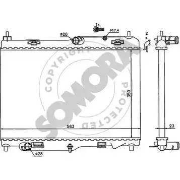 Радиатор охлаждения двигателя SOMORA 0BB 72 1418461424 092740A JVM15WW изображение 0