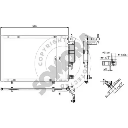 Радиатор кондиционера SOMORA AI29GJZ 092760B 1418461445 QRY9 1UH изображение 0