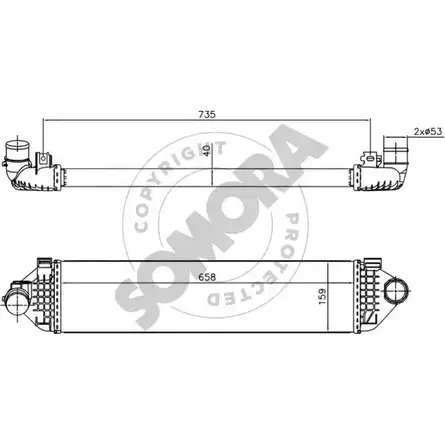 Интеркулер SOMORA 097245A KXQI Q Y81QR 1418462320 изображение 0