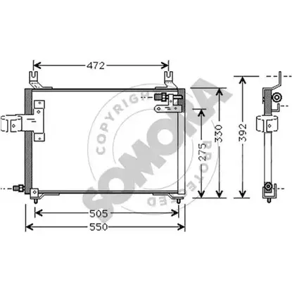 Радиатор кондиционера SOMORA 110060F 1418462432 6BLO2X CGDY I изображение 0