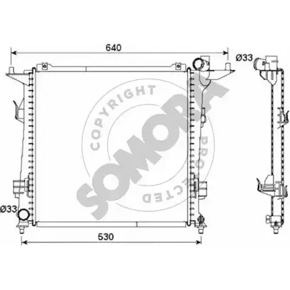 Радиатор охлаждения двигателя SOMORA A7UW C2R 2Z170IL 1418462548 112140D