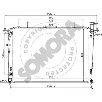 Радиатор охлаждения двигателя SOMORA D OCDC 1418462661 114140C I2FPB2 изображение 0