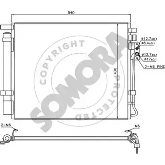 Радиатор кондиционера SOMORA VK 42VFJ G4PU4CJ 114160 1418462665