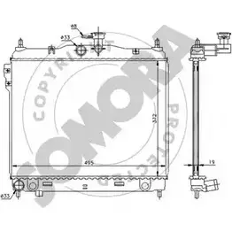 Радиатор охлаждения двигателя SOMORA TDP6OKU 1418463210 130540 H2EX EI9