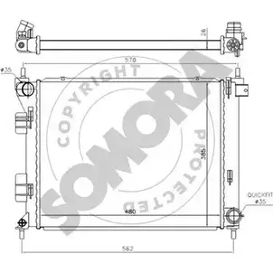 Радиатор охлаждения двигателя SOMORA 1418463256 9XS6W4 130740C 9707 9 изображение 0