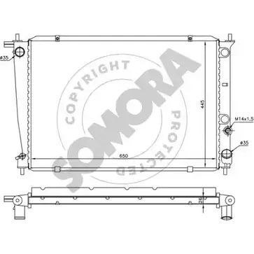 Радиатор охлаждения двигателя SOMORA N12 GM VDW2M 1418463404 134140