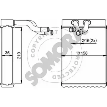 Радиатор печки, теплообменник SOMORA 1418463410 P15HKL7 H 0K77T 134250 изображение 0
