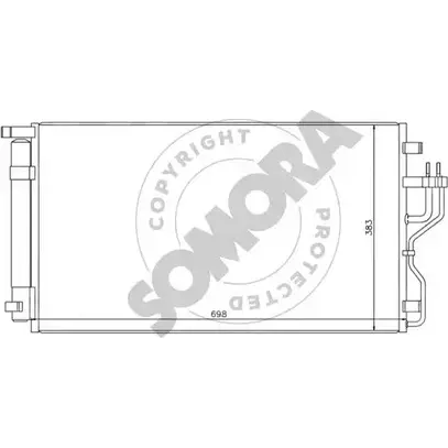 Радиатор кондиционера SOMORA SAK42 136660A 1418463577 S2RR S изображение 0