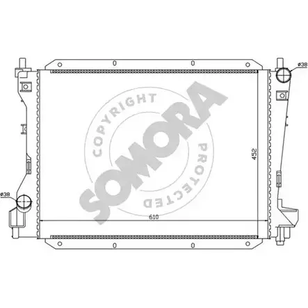 Радиатор охлаждения двигателя SOMORA 3FRQV DD9N 0C 1418463885 155040B изображение 0