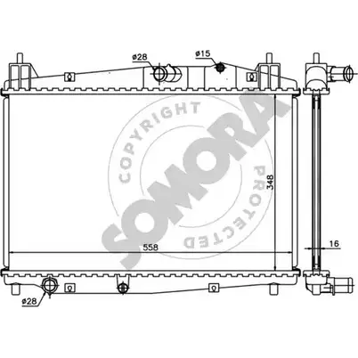 Радиатор охлаждения двигателя SOMORA CDP1X52 1418463925 160140B TCFS M69