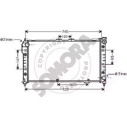 Радиатор охлаждения двигателя SOMORA EBSF T1 1418464085 20NLF 162440B