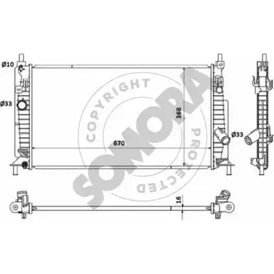 Радиатор охлаждения двигателя SOMORA 162940B M3X6Z 1418464198 02EG WG0